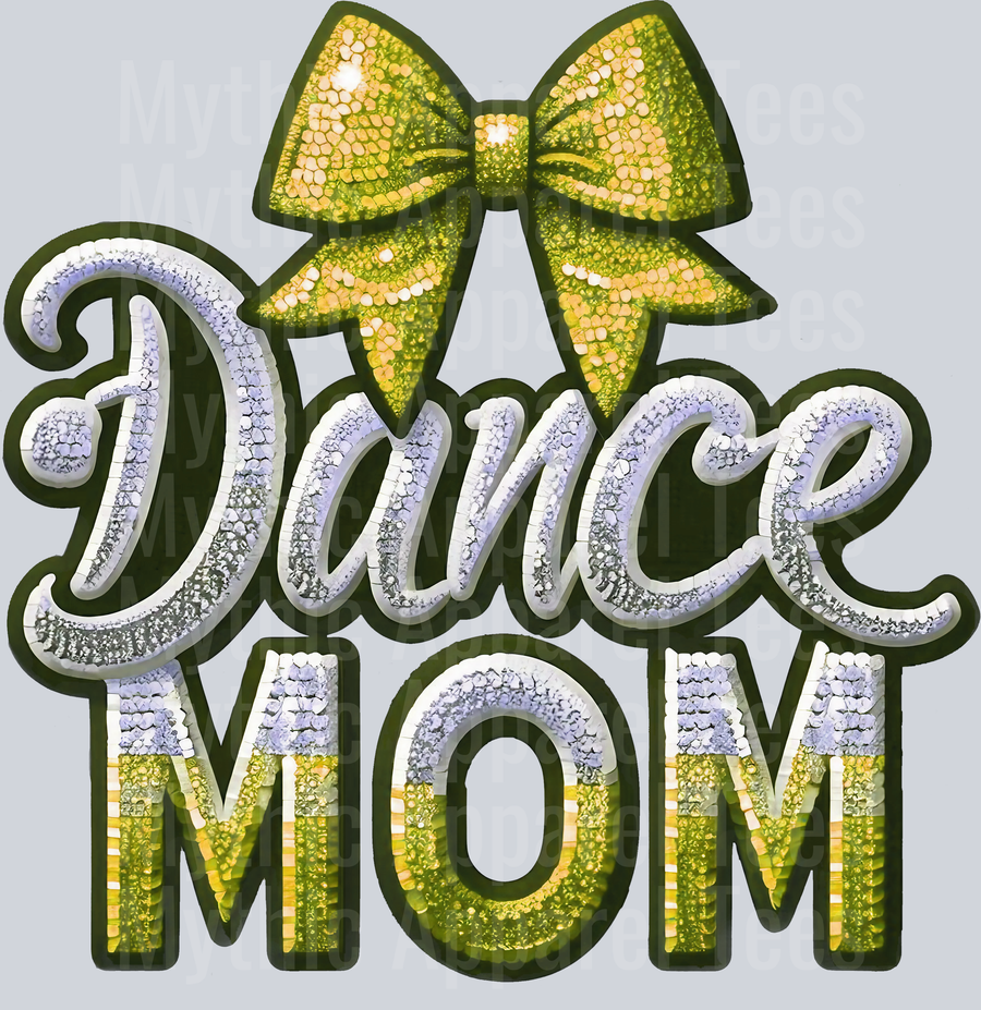 0013 Dance Mom Sequins Gold DTF Dance Mom Transfers