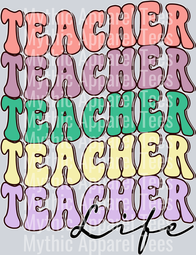 TEACHER LIFE waves DTF Teacher Transfers
