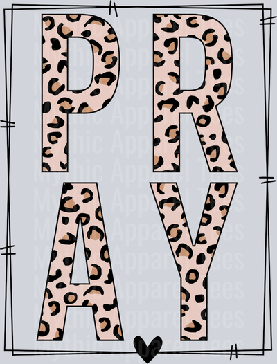 Pray leopard frame pink IJ DTF Religious Transfers