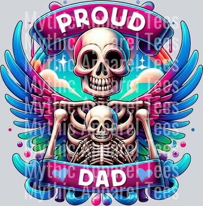 Proud Dad Skull image with baby skelly