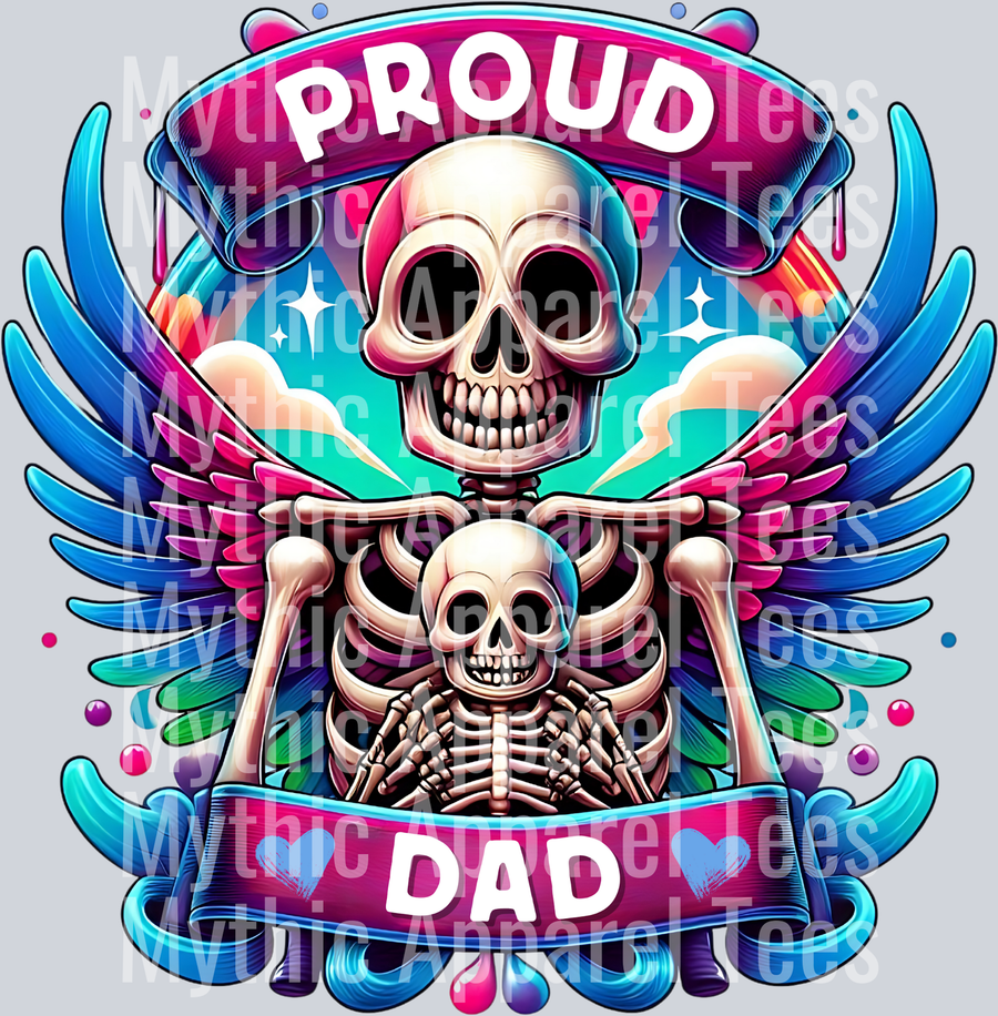 Proud Dad Skull image with baby skelly