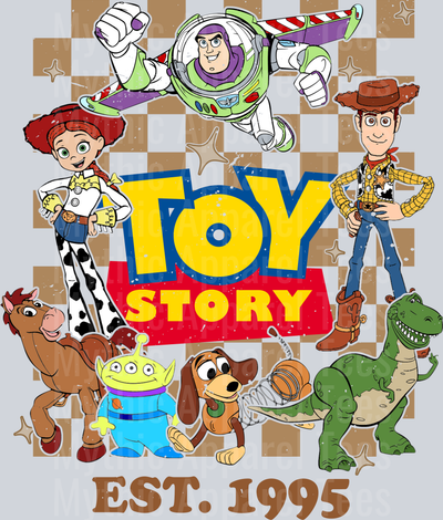 Toy Story EST 1995 Checker design DTF Disney Transfers