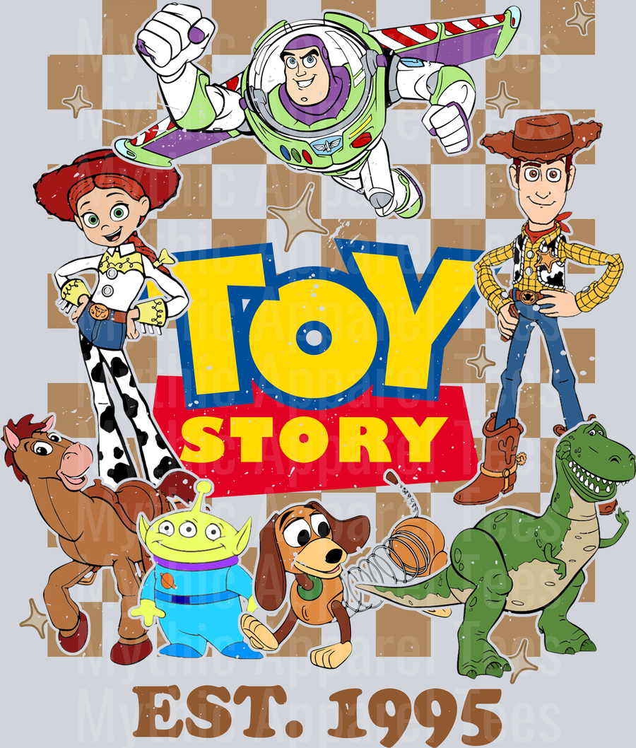 Toy Story EST 1995 Checker design DTF Disney Transfers