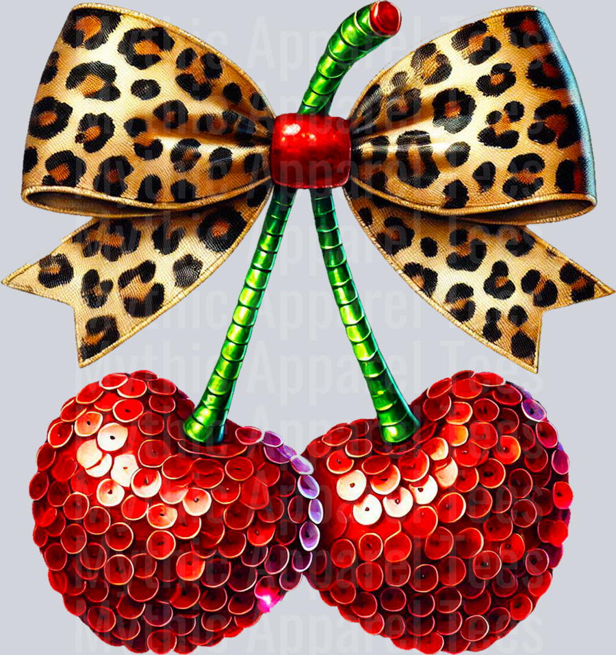 Cherries Leopard Bow Print Style Combo Valentines Day Design
