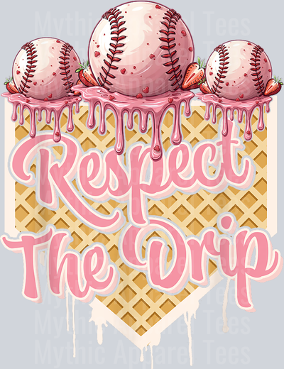 Baseball Drip Boys Ice Cream Drip Youth Respect The Drip DTF Baseball Transfers