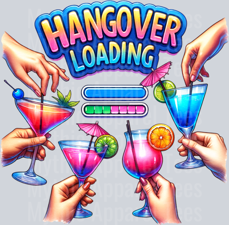 Hangover Loading DTF Drinking Transfers
