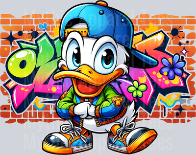 Donald Duck Graffiti DTF Pop Culture Transfers