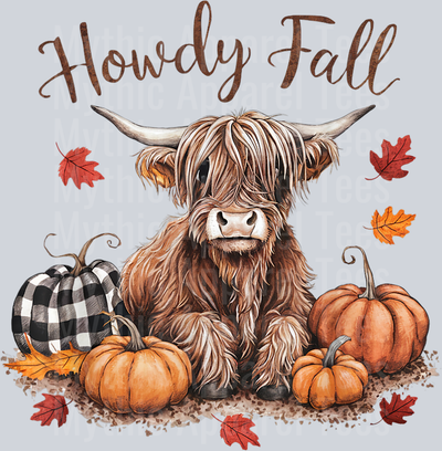 Howdy Fall Highland Cow Happy Thanksgiving Autumn Vibes Fall T-Shirt