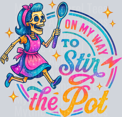 On my way to stir the p
