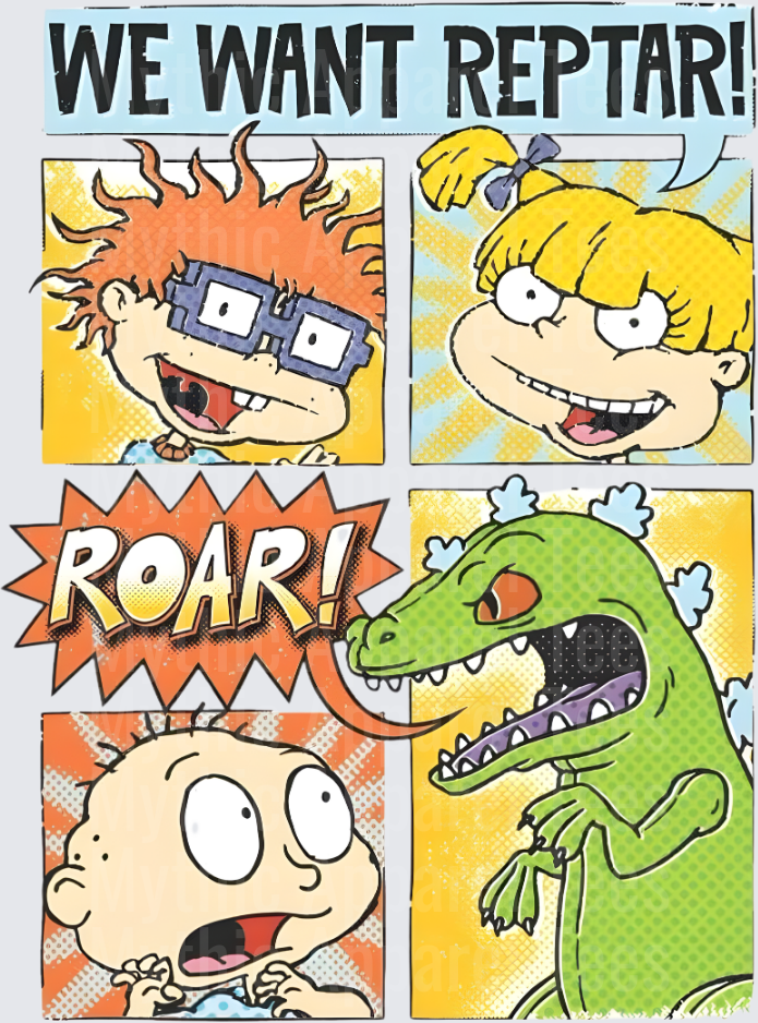 Rug Rats We Want Reptar Comic Panel Chuckie Angelica Tommy