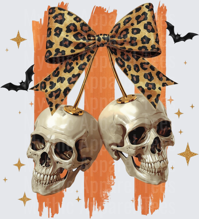 Halloween Skull Cherry Leopard Bow Bats Orange Brush
