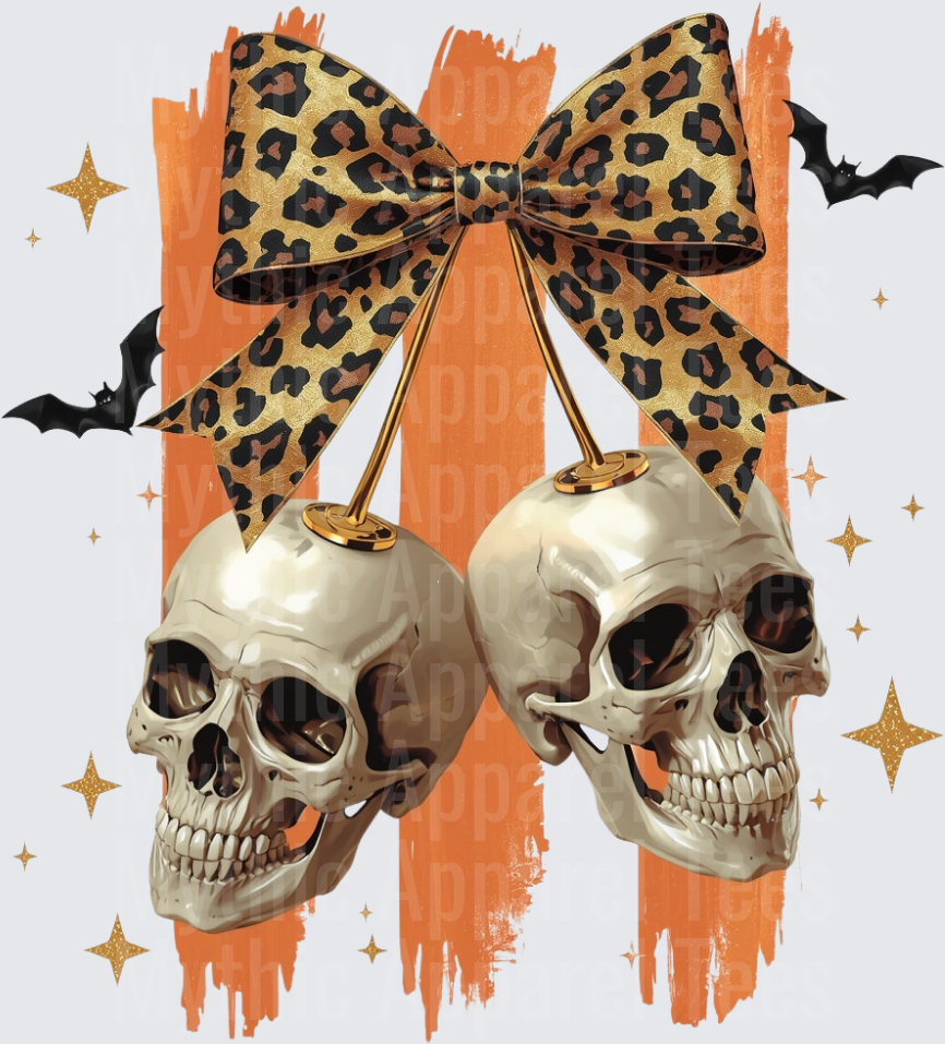 Halloween Skull Cherry Leopard Bow Bats Orange Brush