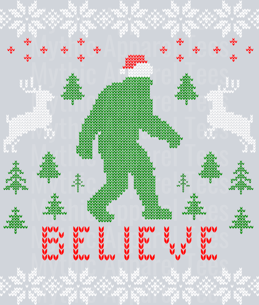 42 Bigfoot Big Foot Yeti Sasquatch Christmas Ugly Sweater Shirt