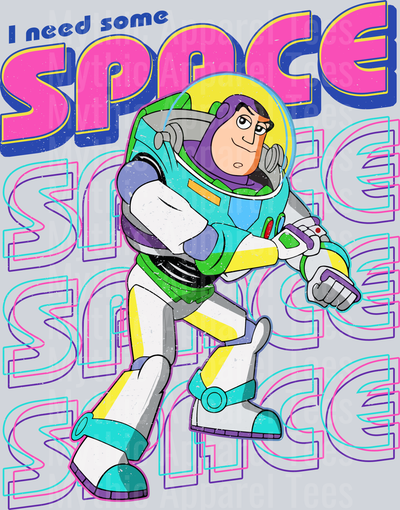 Buzz lightyear BUZZ Space retro style image DTF Disney Transfers