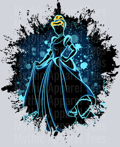 Cinderella Disney Princess 2 Dark Silhouette Color Splash Crystal Ball Vision