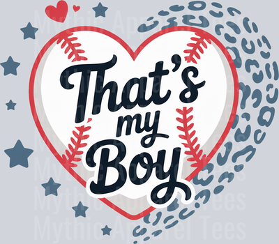 Thats my boy with baseball heart DTF Baseball Transfers
