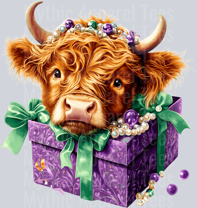 AZ804 Mardi Gras Highland Cow
