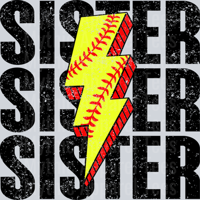 Softball Sister Stacked School Spirit & Sports
