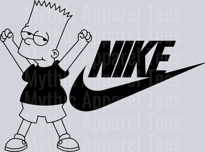 Bart Simpson JUST DO IT DTF Nike Transfers