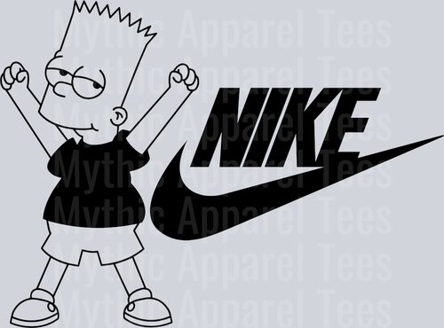 Bart Simpson JUST DO IT DTF Nike Transfers