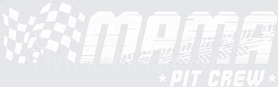 Mama Pit Crew Bold Italic Racing Typography with Checkered Flag and Stars