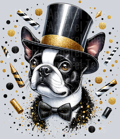 NEW YEARS BOSTON TERRIER