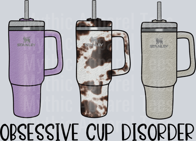 stanley ocd purple cow cream Obsessive Cup Disorder DTF Stanley Transfers
