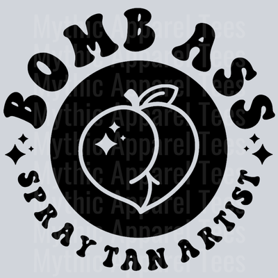 Bomb Ass Spray Tan Artist Pocket Design Wavy Retro Funny Designs