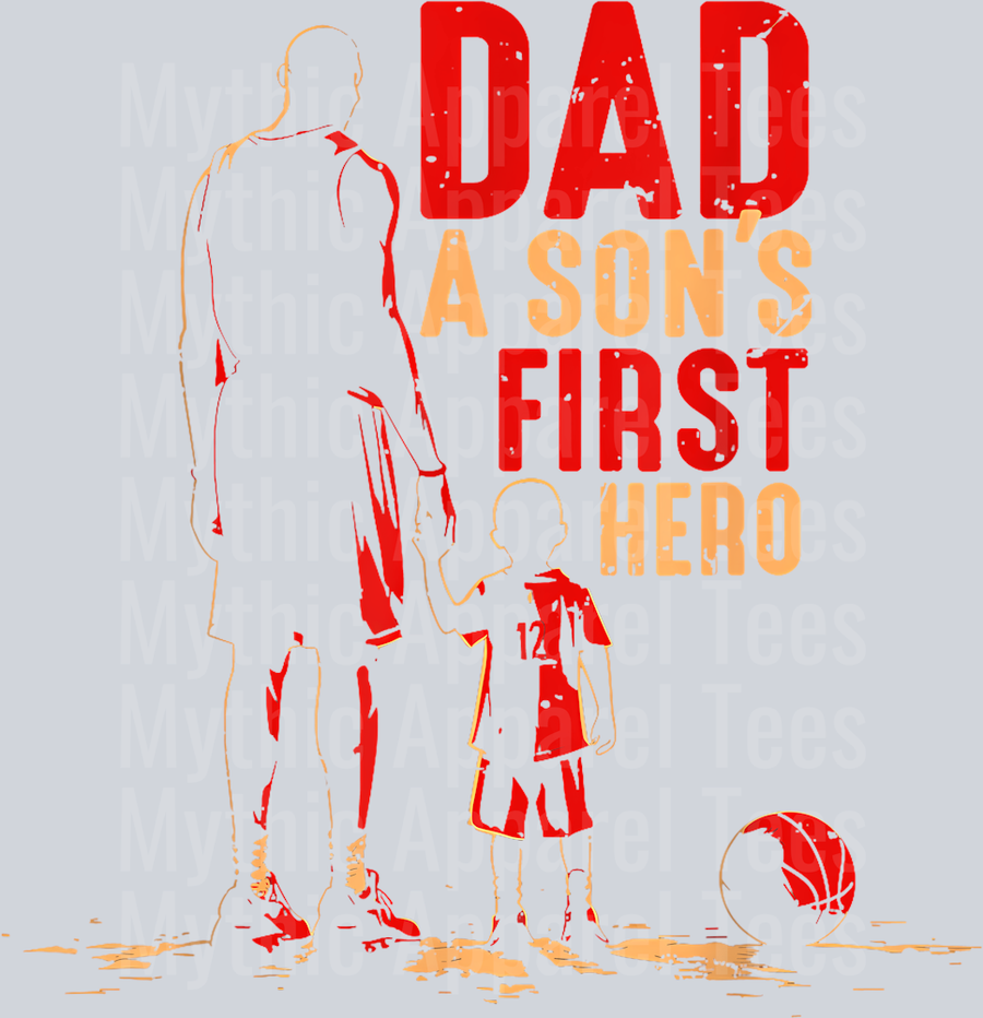28 Basketball Player Dad A Sons First Hero Fathers Day T-Shirt