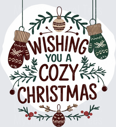 Christmas Wishing You A Cozy Christmas Mittens Ornaments