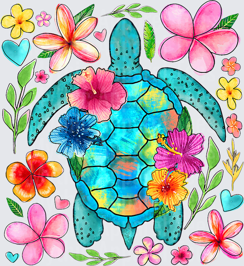 Boho Floral Turtle Save The Sea Turtle Ocean Animals T-Shirt