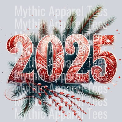 2025 Christmas Wreath – DTF Heat Transfer – Holiday Christmas Design