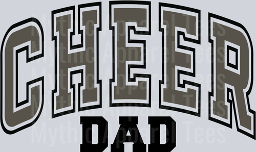 Cheer Dad Black and Grey Varsity Letters