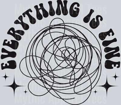 Everything is fine pocket black DTF Funny Transfers