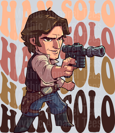 Han Solo Star Wars Stacked Name Disney