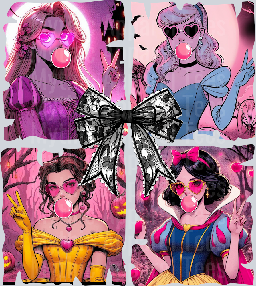 Disney Princesses Blowing Bubbles 1 DTF Disney Transfers