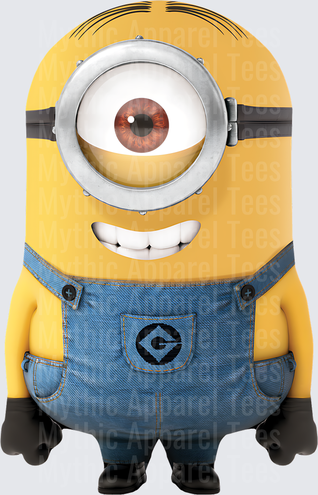 Minnions One-Eyed Stuart Smiling in Denim Overalls