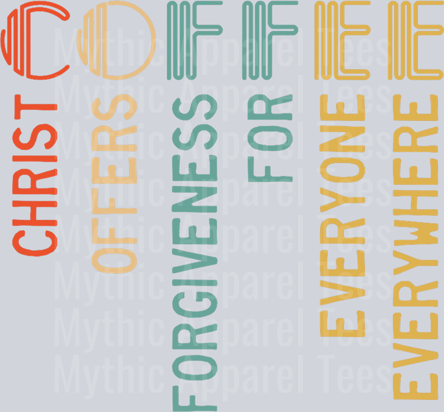 Christ offers forgiveness for everyone everywhere funny coffee  DTF Coffee Transfers