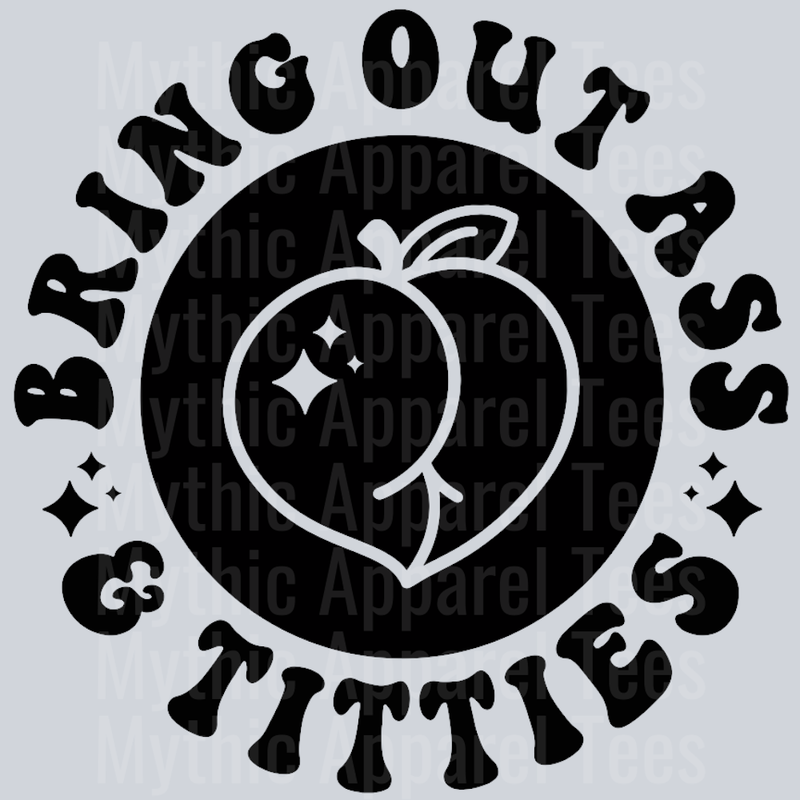 Bring Out Ass And Titties Pocket Design Wavey Retro Style Funny Shirt Design