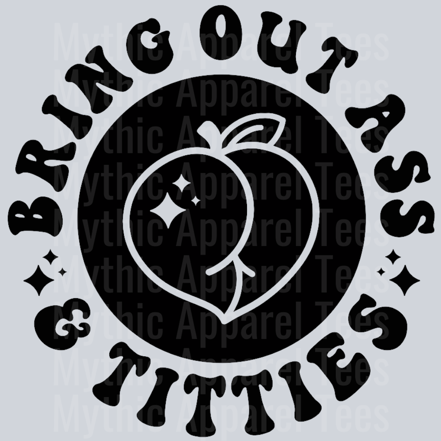 Bring Out Ass And Titties Pocket Design Wavey Retro Style Funny Shirt Design