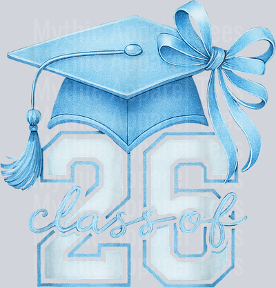 Coquette Blue Girls Senior 2025 Graduation Class of 26 T-Shirt