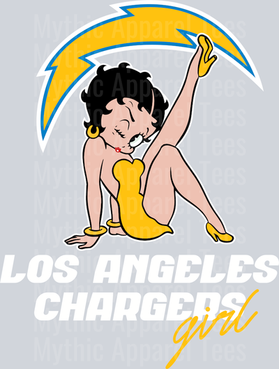 Los Angeles Chargers Girl Betty Boop DTF NFL Transfers