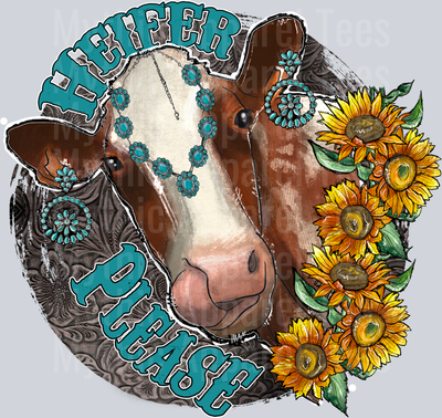 Heifer Please Cow and Sunflower Western