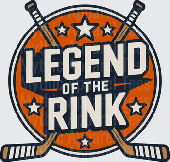 Ice Hockey Legend of the Rink Crossed Sticks Badge