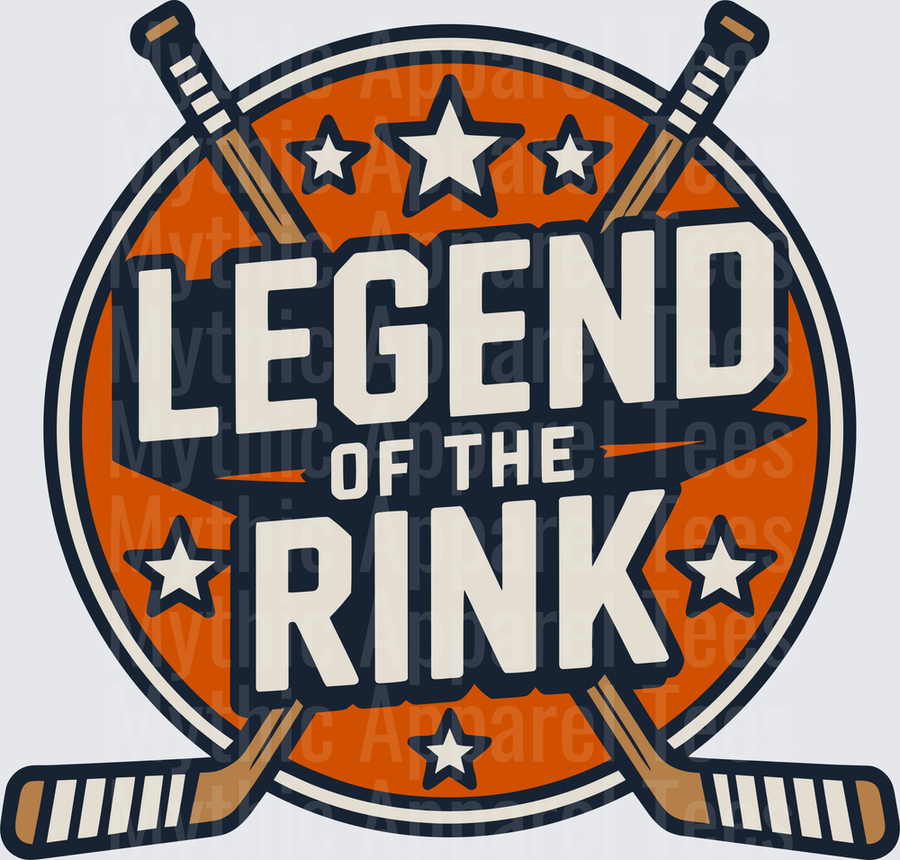 Ice Hockey Legend of the Rink Crossed Sticks Badge