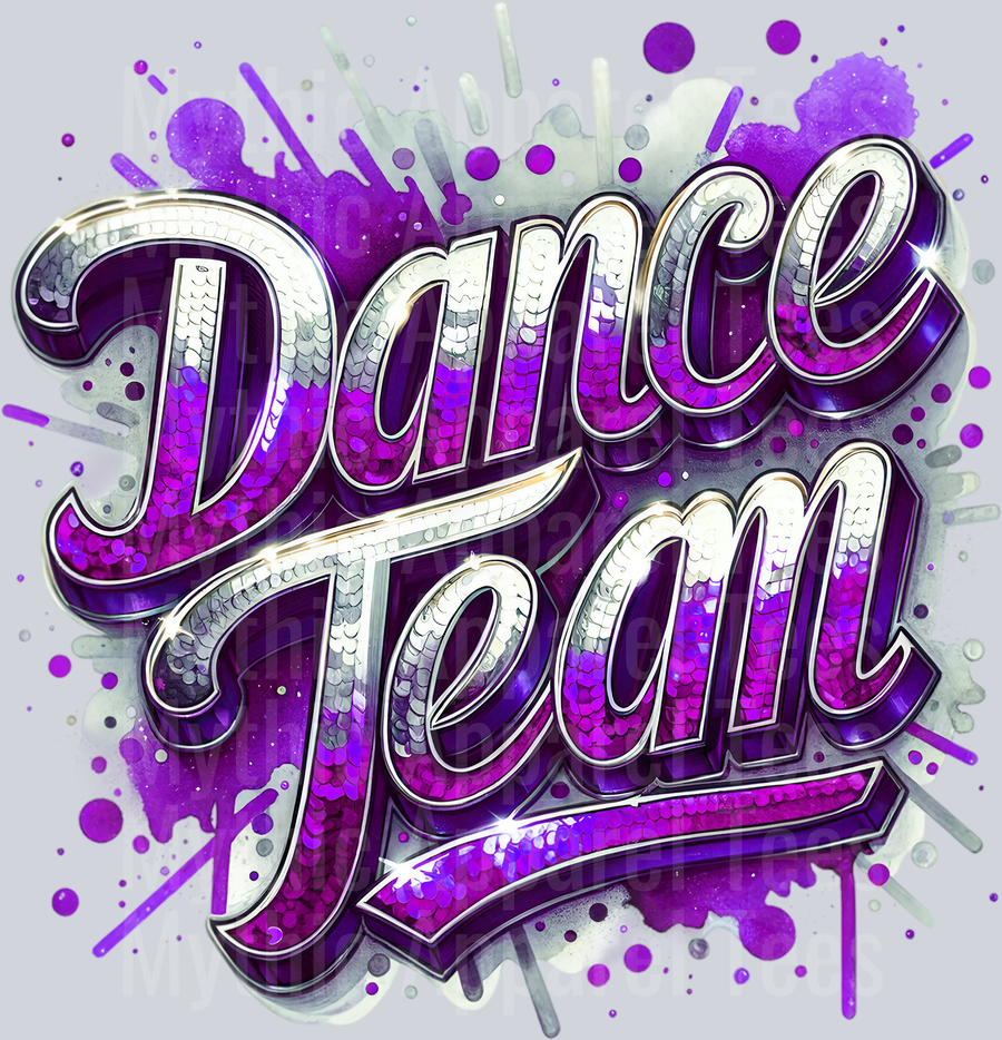 0017 Dance Team Sequins Purple DTF Dance Team Transfers