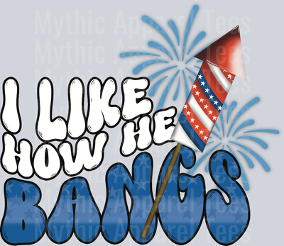 I like how he bangs DTF Firework Transfers