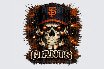 MLB Skulls San Francisco Giants Glowing Eyes Skull Splatter