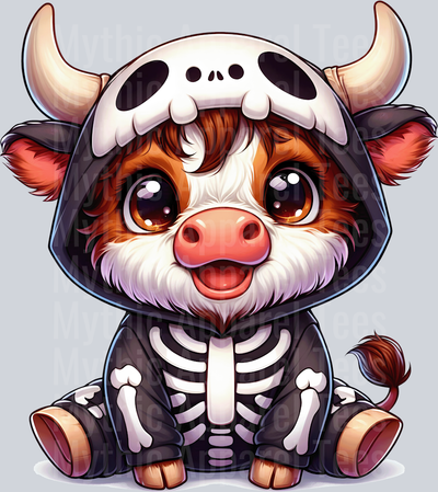 Cute cartoon halloween highland cow 12