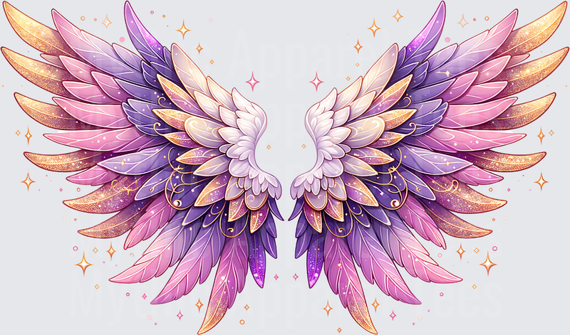 Angel Wings Glitter Purple Pink Gold Sparkle Fantasy